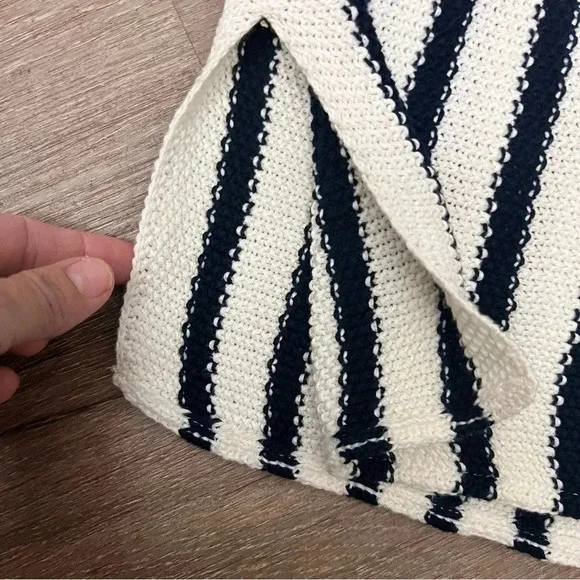 Vince Camuto Stripe Knit Cozy Comfy Hoodie - Picture 6 of 6